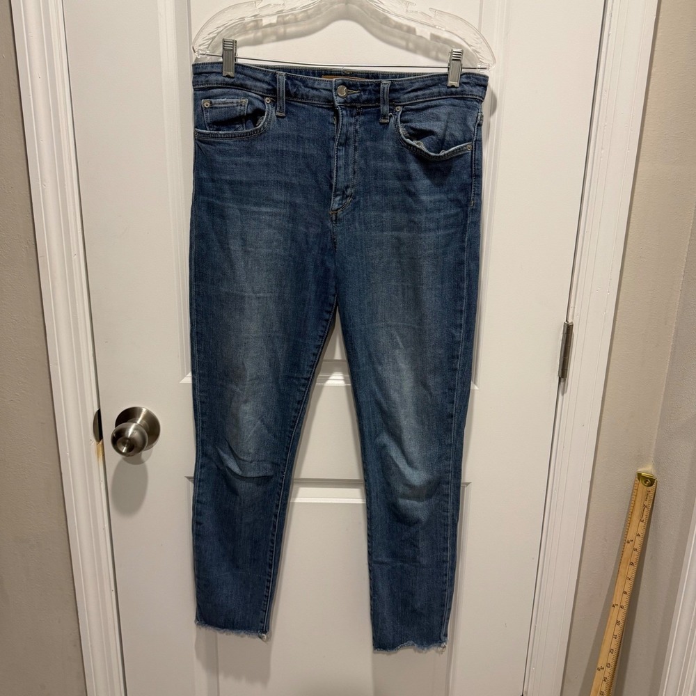 Joe's Jeans Womens The Charlie High Rise Skinny Ankle Raw Hem Blue 29